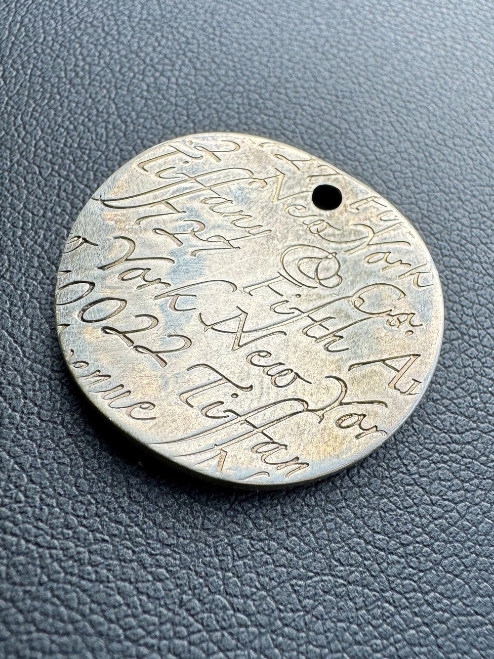 Jewelry 925s Tiffany & Co. Sterling Silver "Fifth Ave New York" Cursive Script